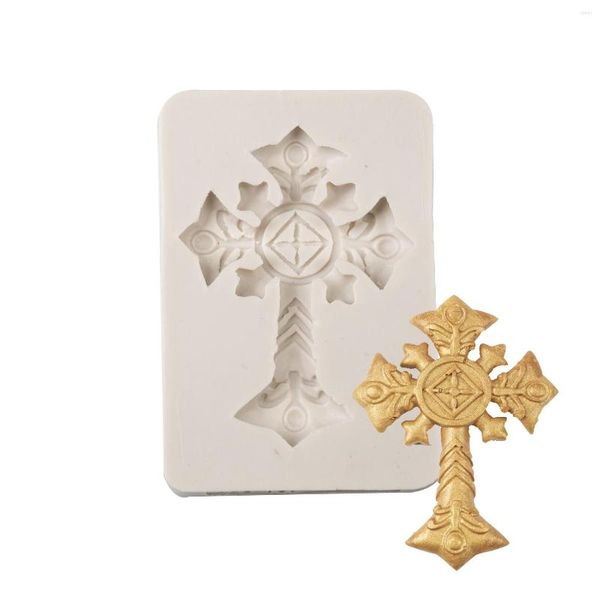 Stampi da forno Stampo per dolci in silicone a forma di croce in pizzo a forma di fiore per biscotti per caramelle Strumenti per fondente Decorazione