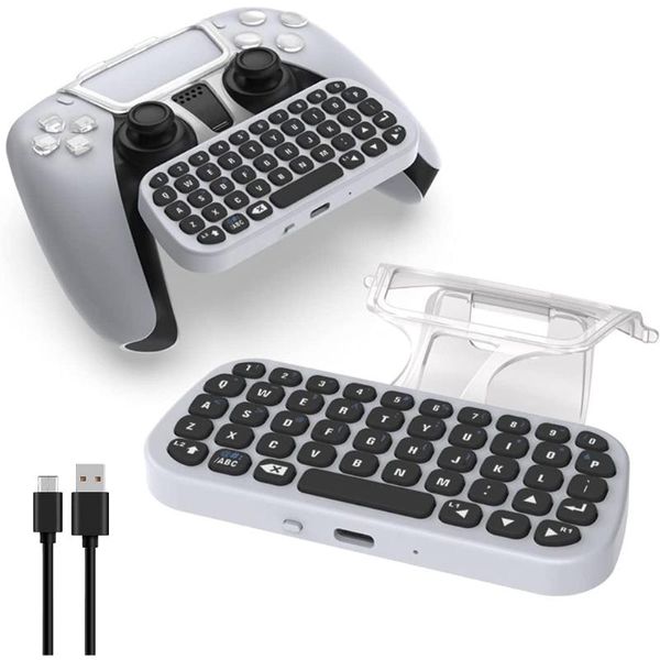 Controladores de jogo Joysticks Keyboard Handle Wireless Bluetooth Compatível 3.0 Conjunto para PS5 Controller Chat Pad Instalação Mini