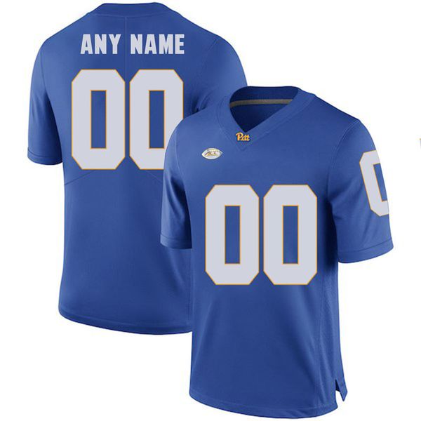 Jerseys personalizadas de Pittsburgh personalizam homens da faculdade Blue US Sland Fashion Tamanho adulto futebol americano Desgaste de jersey Mix Pedidos de Jersey