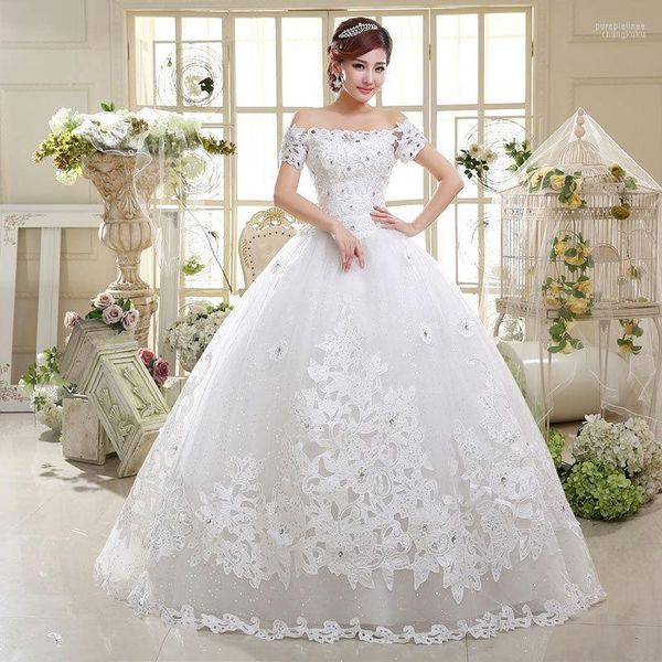 Damen-Trainingsanzüge Großhandel 2023 Car Bone Flower Korean Court Off-Shoulder-Hochzeitskleid-Versorgung