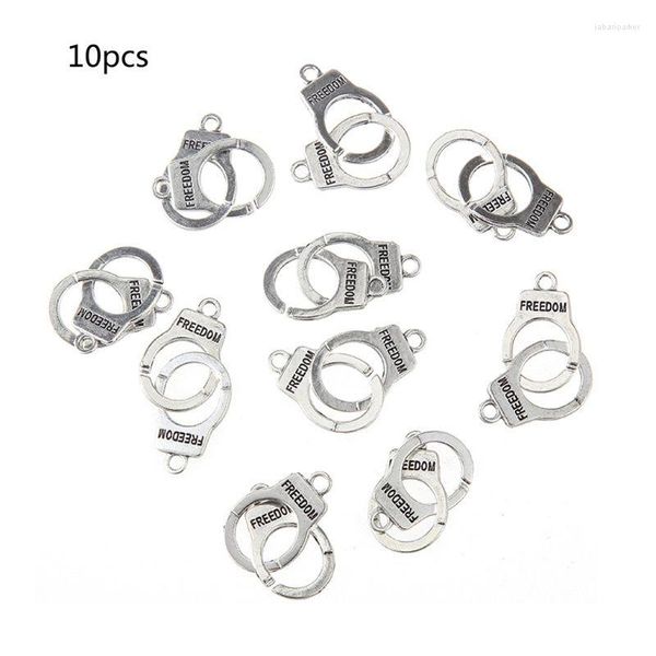 Anhänger Halsketten 10 stücke Handschellen Freiheit Charms Vintage Tibetischen Silber Armband Schmuck Machen Drop