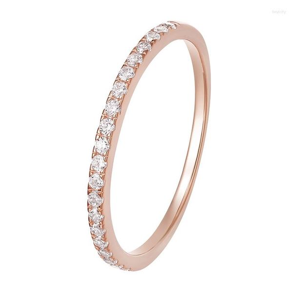 Кластерные кольца Kolmnstareal 925 Серебряное кольцо стерлингового кольца Rose Gold Crown Cz Wedding Women grand thin anel feminino feminino feminino feminino size 3-13