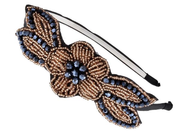 Клипы для волос Barrettes Vintage Floral Bellper Beadred Piece Gold Blue Blue Gatsd