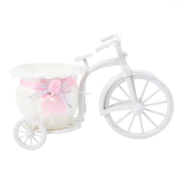 Flores decorativas Tabela de peças centrais abrigam plantas dentro de casa Mini cesta de flores de bicicleta moderna decoracionas de tecido para salas de casa