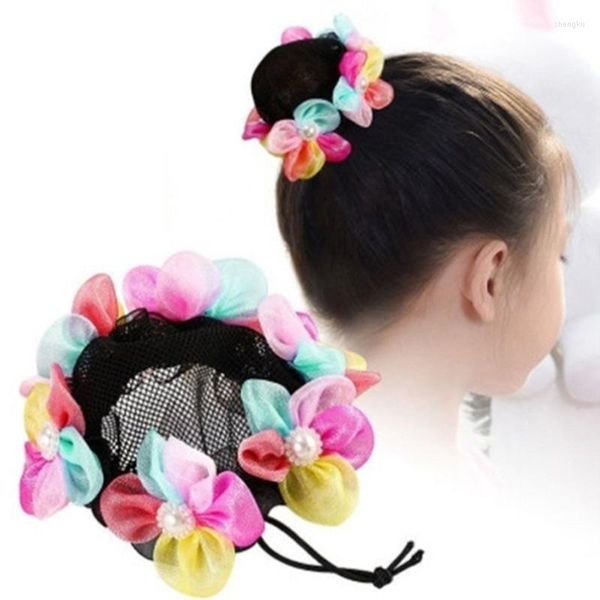 Accessori per capelli Danza latina Retina per capelli Balletto femminile Impiega un copricapo a rete Palle di fiori Go Head Artefatto Bambini