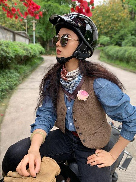 Motosiklet kaskları nokta iki hediye moda vintage kıyıcı yarım motosiklet sürme açık yüz kask scooter racing casque moto casco