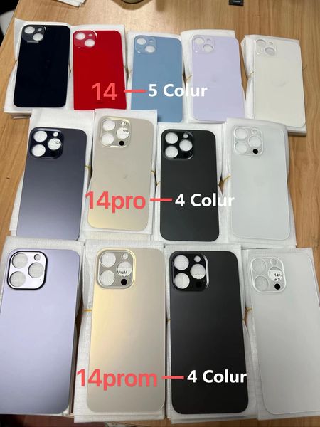 Vetro posteriore con alloggiamento a foro grande per iPhone 8 Plus XS XR 11 12 13 14 Plus Pro Max SE Coperchio posteriore per batteria Custodie di ricambio per porta posteriore