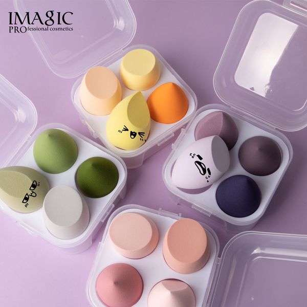 Spugne Applicatori Cotton IMAGIC Sponge 4pcs / Set Makeup Puff Cosmetic Latex Soft Beauty Ball Foundation Powder Con Box Wet and Dry Colorful Tool 230520