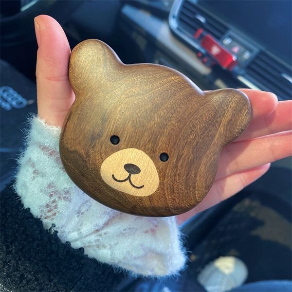 Specchi compatti Mini specchio per trucco in legno Cartone animato portatile Regalo carino per ragazza Tasca Forma di orso da viaggio di alta qualità Bella 230520