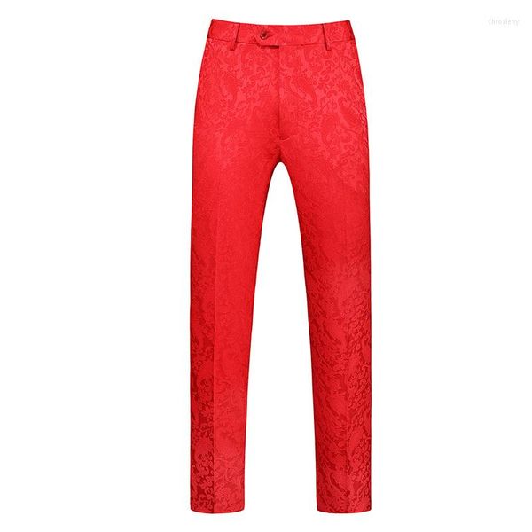 Ternos masculinos Brand Men Jacquard Ter Suit Pants Classic Red Business Social Wedding Festas Dress Troushers Grande tamanho 6xl