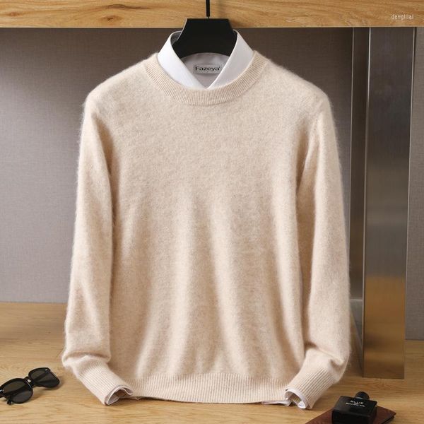 Maglioni da uomo Puro visone Cashmere Maglione per uomo Pullover 2023 Autmun Abbigliamento invernale Maglieria Manica lunga Uomo Maglione Pull Homme