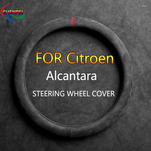 Крышка рулевого колеса Alcantara Заглех кожаная крышка автомобиля Universal для серии C1 C3 C4 Picasso C5 C6 Elysee Accessories