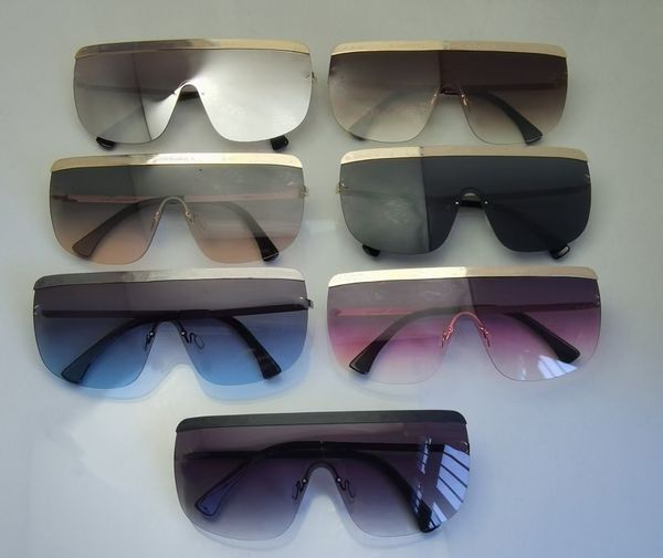 Роскошные солнцезащитные очки для женщин -дизайнера негабаритная щита маска солнцезащитные очки Серебряные/Золотые солнце