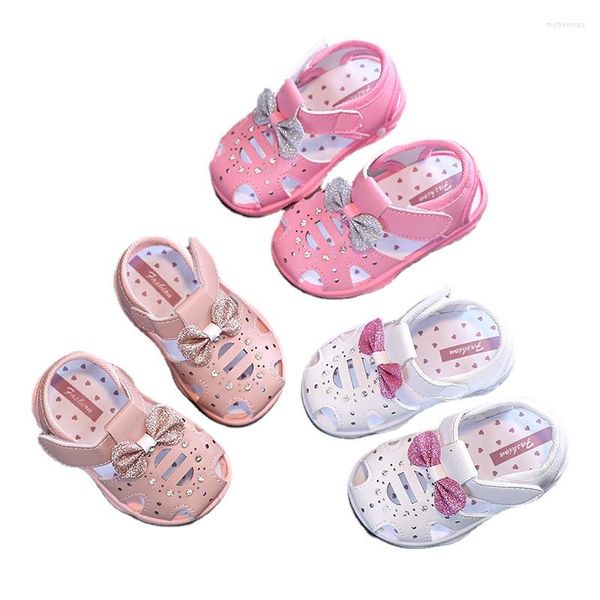 Primeiros caminhantes nascidos meninas e meninos de verão Sandálias de sapatos solteiros de solteiro 0-1-2 anos 3 Little Anti Slip Princess