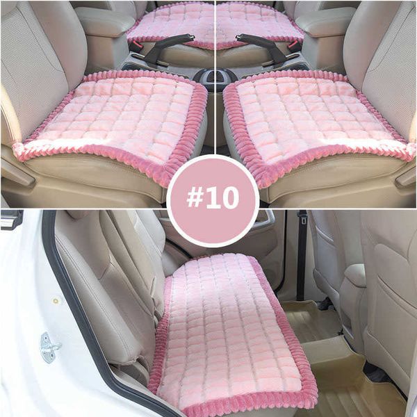 Almofadas 3pcs capa de carro definido protetor de sede de tapete traseiro da almofada dianteira e macia e lã Fall Fall Winter Warm Pad AA230520