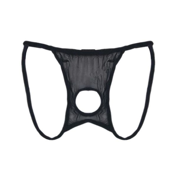 Mutande Costume sexy da uomo Pene Hole Perizoma Erotico Gay Men Sex Tanga con apertura sul cavallo Lingerie Uomo Mesh G-String Mutandine Intimo A5Unde