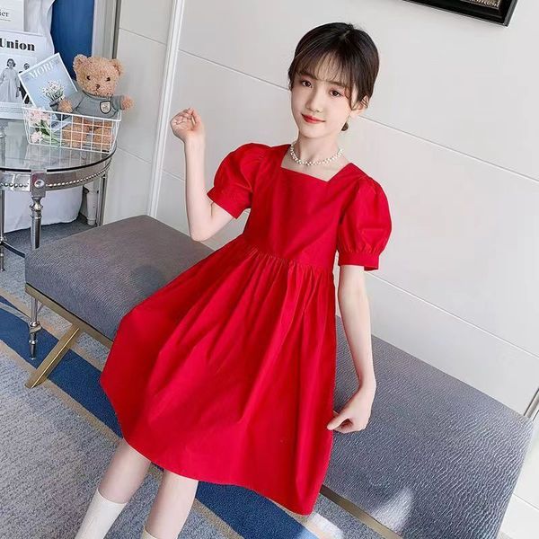 Abiti da ragazza Summer Princess Girls Dress Fashion Baby Kids Manica corta Casual Party Abbigliamento per bambini Vestido Teen 6 8 10 12 Anno 230520