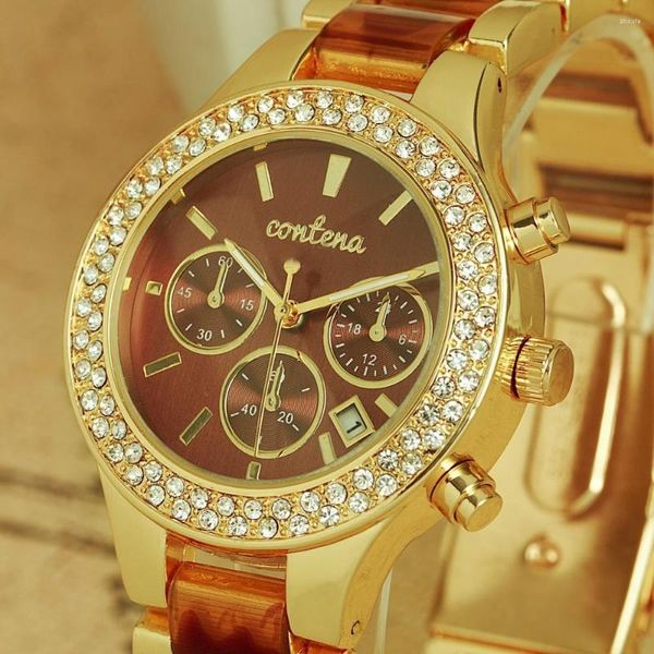 Armbanduhren Zegarek Damski 2023 Braune Damenuhren Berühmte Top-Marke Weibliche Uhren Luxusmode Quarzkleid für Frauen