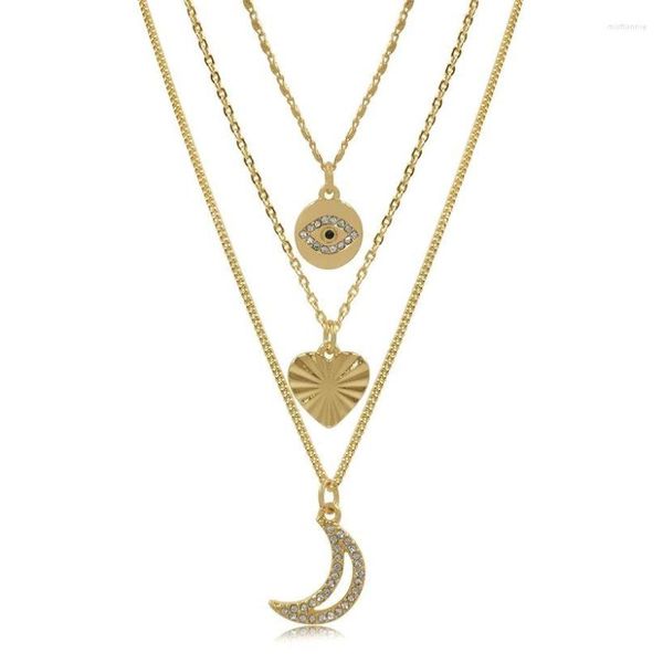 Catene Vintage Moon Coin Ciondolo Collana girocollo Donna Collares Multistrato Sexy Nome unico Anno Collane Gioielli di moda estetica