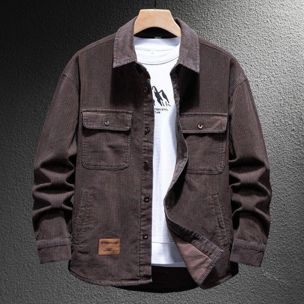 Jackets masculinos Marca de adolescentes casuais casuais cor de cor sólida de colar de gola virada de manga longa Bomber Military Milde Casaco 5xl M118