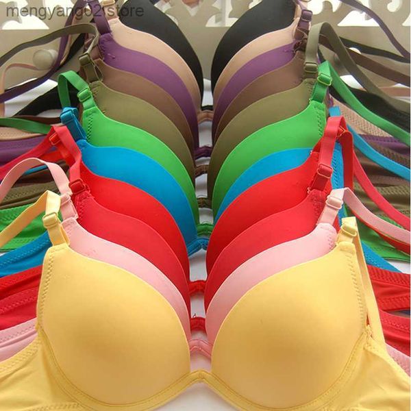 Bras japonês estilo profundo v tamanho duplo push up sutiã pequeno peito subir sexy 3/4 xícara camiseta sutiã de dentes sem costura BRA T230522