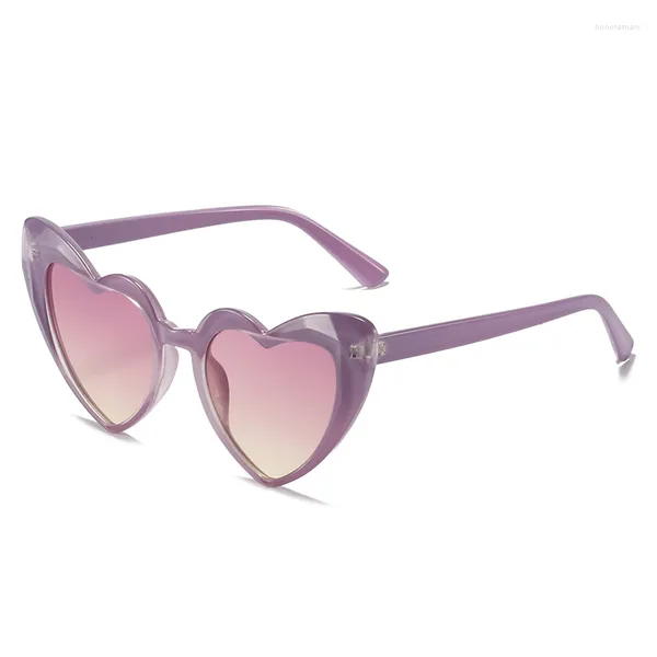 Sonnenbrille Sommer Mode Liebe Diamant Sinn Ins Gelee Farbe Kupfer Film Weibliche Marke Designer Schattierung Gläser