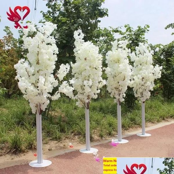 Fiori decorativi Ghirlande Decorazione di nozze 5Ft Tall 10 Piecelot Slik Artificiale Fiore di ciliegio Albero Colonna romana Road Drop Deli Dhkv1