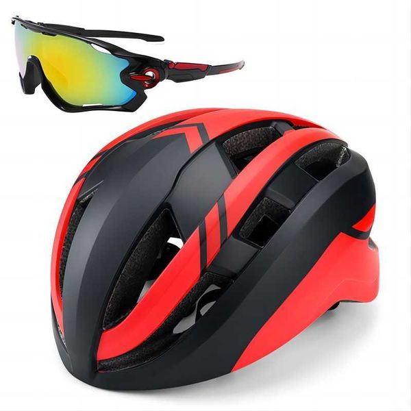 Fahrradhelme Fahrradhelm Ultraleichter Rennrad-Rennhelm mit integriertem Glas, geformter Unisex-Skateboard-Mountain-MTB-Helm P230522