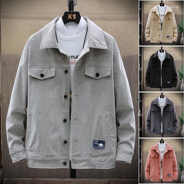 Trench da uomo Giacca in velluto a coste Primavera e autunno 2023 Gli studenti casual della moda coreana indossano abiti in inverno