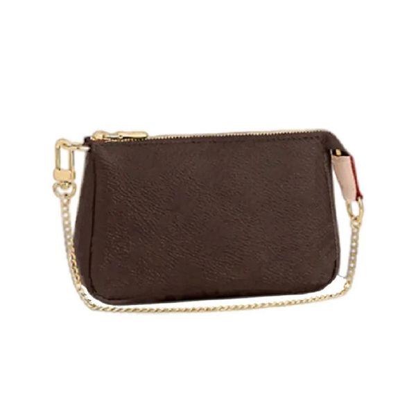 дизайнерские сумки MINI POCHETTE ACCESSOIRES Iconic Fashion 4A Womens CANVAS Pouch Вечерний клатч Zippy Chain Wallet Кошелек для монет Сумка-слинг для телефона 51980