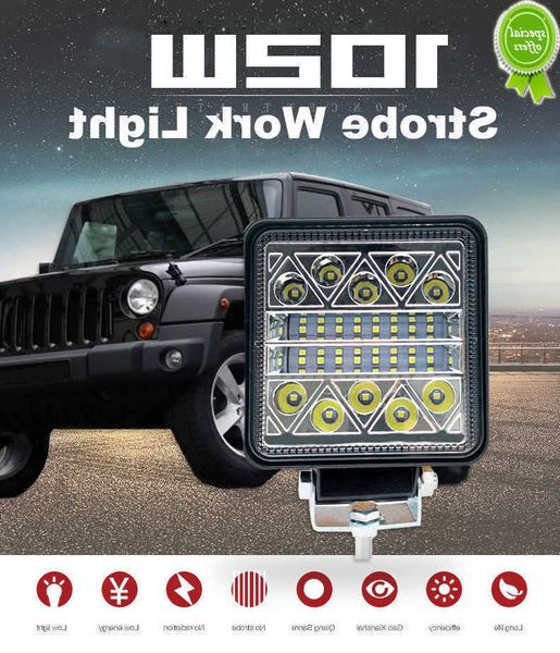 Carro novo 1 par de 102w Carros de alumínio LED 4x4 luz de trabalho para carros caminhões Tractor SUV Off Road Fog Lamp 3030 Spotlight 34SMD Faróis