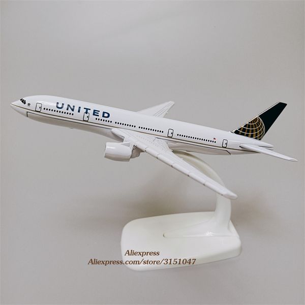 Самолетные сплавы Modle Metal Air American United B777 Airlines Model United Boeing 777 модель самолета Diecast Scale Gisters 16 см 230522