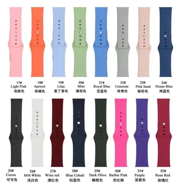 79 colori cinturino in silicone per Apple Watch Series 9 8 7 45mm 49mm 6 5 4 3 2 1 Canda di orologio di ricambio morbido per iwatch 41mm 4mm 38mm 42mm 40mm 44 mm Smartwatch Cantra
