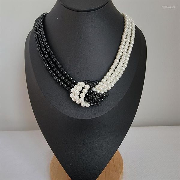 Ketten Mode Elegante Licht Luxus Drei-schicht Perle Halskette Für Frauen Hochzeit Schmuck Zarte Kragen Choker