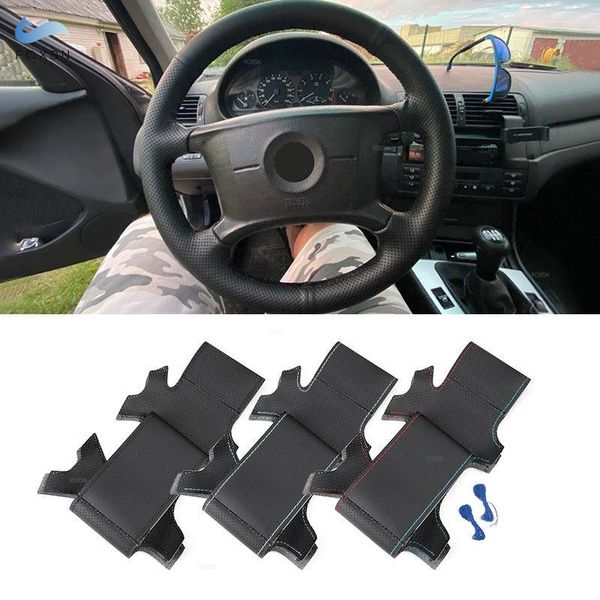 Coprivolanti per E36 E39 E46 X3 E83 X5 E53 Copertura interna per auto Pelle traforata cucita a mano con kit di fili per aghi