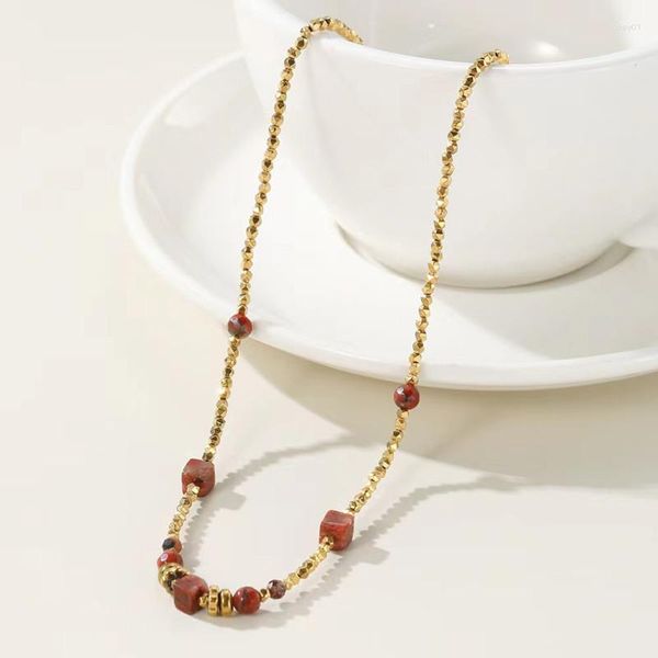 Цепи Оптовая 5 модная красная квадратная ожерелье из бисера
