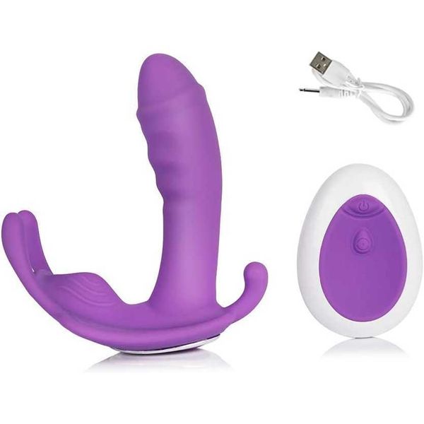 Factory Outlet Vibrador vestível Invisível Butterfly Panties Tipos de vibração Controle remoto sem fio brinquedos sexuais vibratórios para mulheres roxas