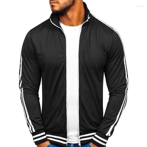 Männer Jacken 2023 Männer Herbst Frühling Jacke Klassische Stil Schwarz Weiß Farbe Mann Casual Dünne Mäntel Oberbekleidung EU Größe S-2XL