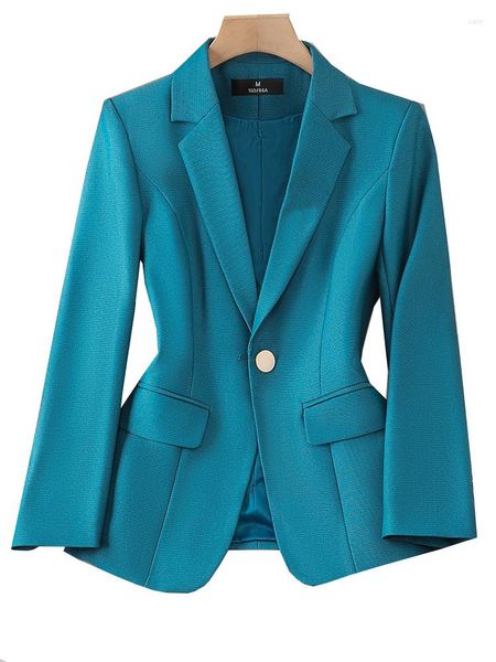 Ternos femininos verdes azuis preto preto roxo Blazer formal ladras femininas trabalhos de negócios vestir casaco de jaqueta