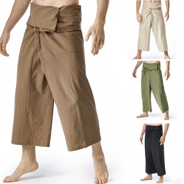 Мужские штаны Мужские свободные брюки тайские рыбаки брюки для мужчин/женщин -йога пираты Харун Пансы пляжные брюки комфортные повседневные домашние брюки
