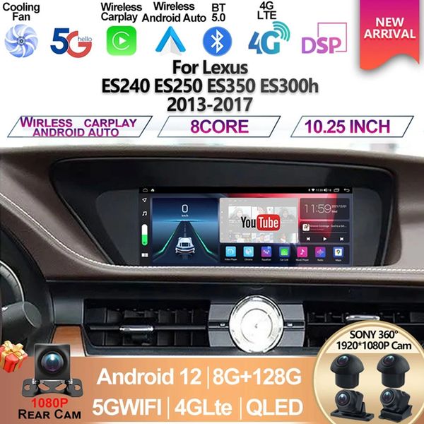 Para Lexus ES240 ES250 ES350 ES300H 2013-2017 ES 128 GB Android Android 12 Car Radio GPS Player Multimedia Player CarPlay Autoradio-4