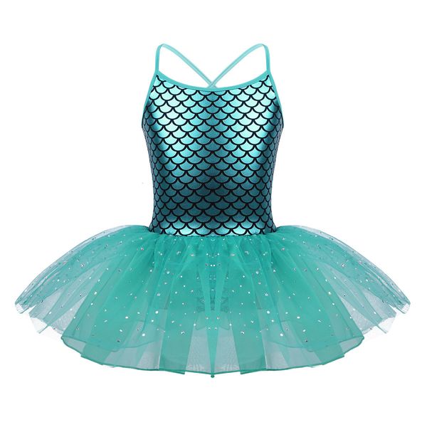 Mädchenkleider Mädchen Glitzer Meerjungfrau Ballettkleid Gymnastik Trikots für Mädchen Kinder Ballett Tanzkostüme Tanzbekleidung Kinder Teen Ballerina Kleid 230520