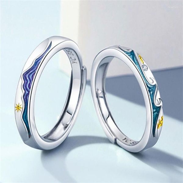 Cluster Ringe 925 Sterling Silber Berg Meer für Paare Frauen Männer Luxus Designer Schmuck Großhandel Angebote mit
