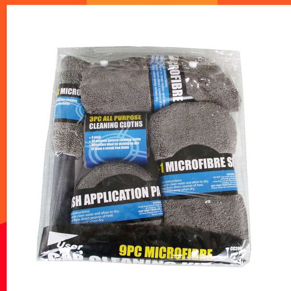 Novo kit de limpeza de lavagem de carro 9pcs toalhas de microfibra detalhando a escova de esponja aro de aro de lavagem de lava -lava