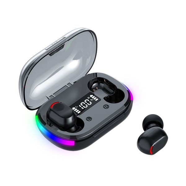 K10 TWS Drahtlose Kopfhörer Bluetooth-Kopfhörer BT 5.3 Gaming-Stereo-In-Ear-Ohrhörer mit LED-Anzeige, glänzender Bling-Light-Ladebox im Einzelhandelspaket