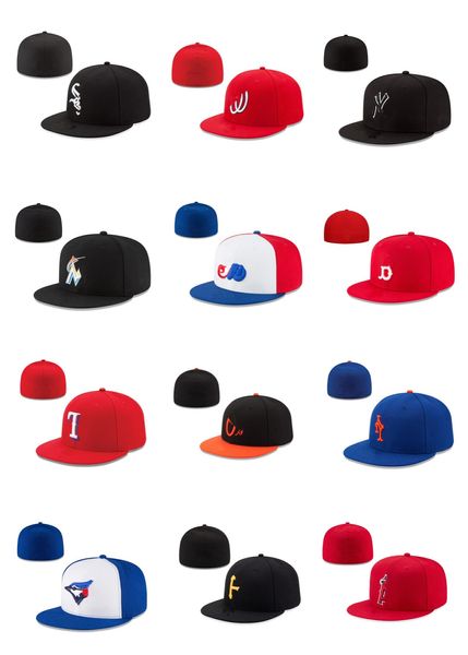 Nuovo commercio all'ingrosso All Team Logo Cappelli aderenti Baseball Snapbacks Designer Fit cappello Ricamo Cappellini da calcio regolabili Sport all'aria aperta Hip Hop Berretti da pescatore Berretto a rete