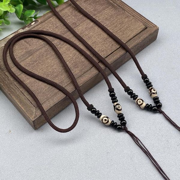 Anhänger Halsketten Dzi Achat Jade Schmuck Lanyard Wear Markenzubehör Seil Groß