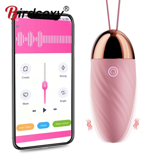 Vibradores Bluetooth Vibrator Ovo Ovo sem fio Aplicação de longa distância Controle móvel Estimulador silencioso do cliente 18 Couples Toys adultos jogo feminino 230520