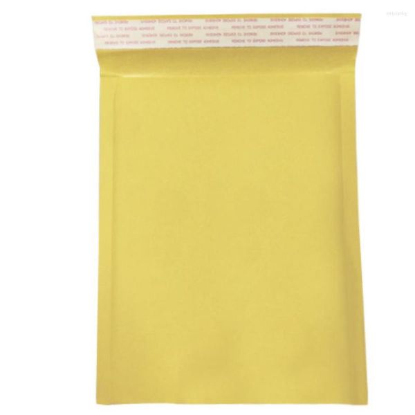 Geschenkpapier, 10 Stück, gepolsterte Luftpolsterumschläge, Tasche, feuchtigkeitsbeständige Verpackung, Anti-Druck-Papier, gelbes Versandpapier, selbstklebend