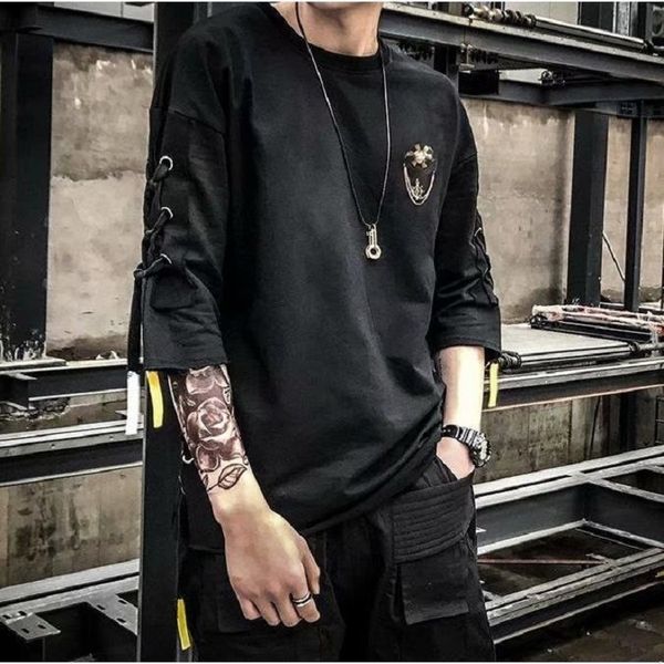 Homens camisetas Moda Anime Camisetas Verão Techwear Y2K Streetwear Hip Hop Bandage Manga Japonês Harajuku Casual Homens Mulheres Roupas 230520